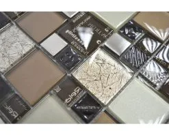 Glasmozaïek XCM MC539 Zilver/beige/bruin 29,8x29,8 Cm 12 Glasmozaïek XCM MC539 Zilver/beige/bruin 29,8x29,8 Cm -Vloertegels Winkel DV 8 10021321 04 4c NL 20190409221653