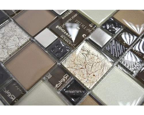 Glasmozaïek XCM MC539 Zilver/beige/bruin 29,8x29,8 Cm 6 Glasmozaïek XCM MC539 Zilver/beige/bruin 29,8x29,8 Cm - Afbeelding 4