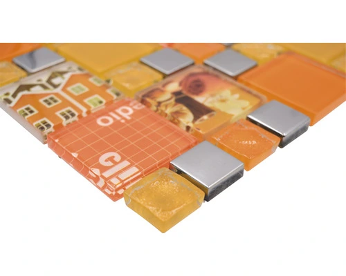 Glasmozaïek XCM MC569 Zilver/oranje 29,8x29,8 Cm 5 Glasmozaïek XCM MC569 Zilver/oranje 29,8x29,8 Cm - Afbeelding 3
