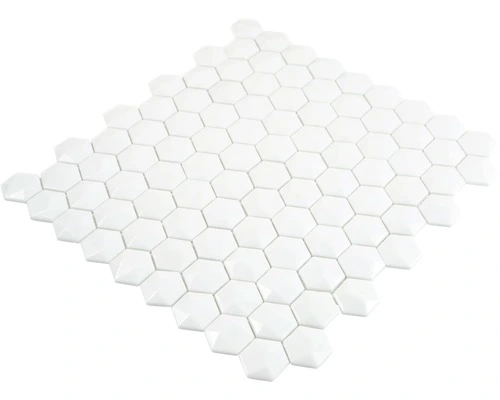 Glasmozaïek Arctic 01 Hexagon Wit 30x29 Cm 6 Glasmozaïek Arctic 01 Hexagon Wit 30x29 Cm - Afbeelding 4