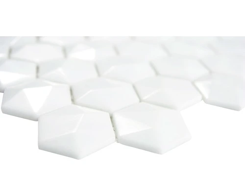 Glasmozaïek Arctic 01 Hexagon Wit 30x29 Cm 5 Glasmozaïek Arctic 01 Hexagon Wit 30x29 Cm - Afbeelding 3