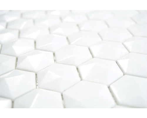 Glasmozaïek Arctic 01 Hexagon Wit 30x29 Cm 7 Glasmozaïek Arctic 01 Hexagon Wit 30x29 Cm - Afbeelding 5