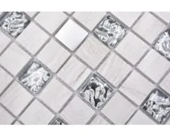 Glasmozaïek XNM Q10 Kristal/steen/staal Wit30x30 Cm -Vloertegels Winkel DV 8 10183966 04 4c DE 20190914211653