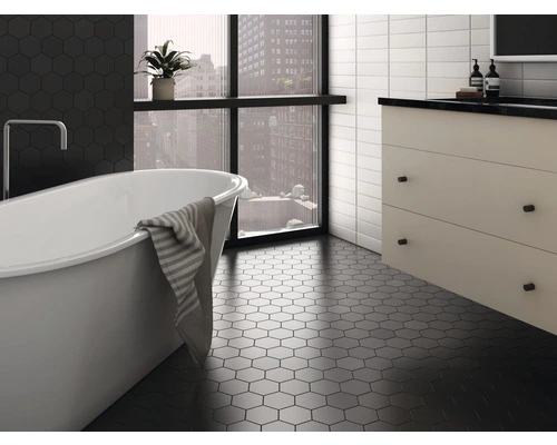 Wand- En Vloertegel Qroma Zeshoek Black 10.1 X 11.6 Cm 4 Wand- En Vloertegel Qroma Zeshoek Black 10.1 X 11.6 Cm - Afbeelding 2