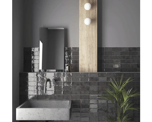 Wandtegel Handvorm Olteya Black 7,5x15 Cm 3 Wandtegel Handvorm Olteya Black 7,5x15 Cm