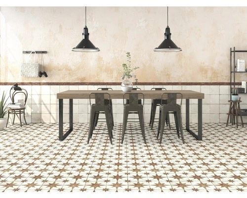 Wand- En Vloertegel Star Oranje 45x45 Cm 4 Wand- En Vloertegel Star Oranje 45x45 Cm - Afbeelding 2