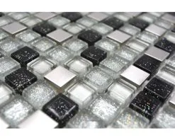 Glasmozaïek Chrystal XCE 88 Zilver/zwart 30,5x32,2 Cm -Vloertegels Winkel DV 8 5836586 06 4c DE 20210330105618