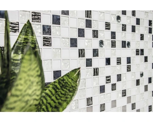 Glasmozaïek Chrystal XCM M770 Wit/zilver/grijs 30x30 Cm 6 Glasmozaïek Chrystal XCM M770 Wit/zilver/grijs 30x30 Cm - Afbeelding 4