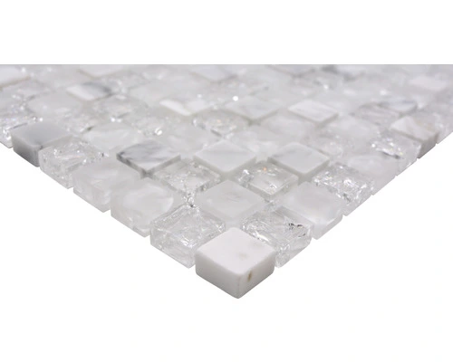 Glasmozaïek Chrystal XIC 1011 Wit Mix Craquelé/gebroken Glas 30,5x30,5 Cm 4 Glasmozaïek Chrystal XIC 1011 Wit Mix Craquelé/gebroken Glas 30,5x30,5 Cm - Afbeelding 2