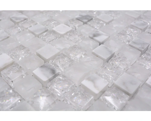 Glasmozaïek Chrystal XIC 1011 Wit Mix Craquelé/gebroken Glas 30,5x30,5 Cm 9 Glasmozaïek Chrystal XIC 1011 Wit Mix Craquelé/gebroken Glas 30,5x30,5 Cm - Afbeelding 7
