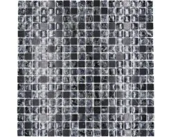Glasmozaïek Chrystal XIC 1028 Zwart Mix Craquelé/gebroken Glas 30,5x30,5 Cm