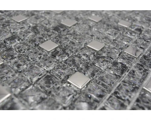 Glasmozaïek Chrystal XIC 1099 Zwart/zilver Mix Craquelé/gebroken Glas 30x30 Cm 10 Glasmozaïek Chrystal XIC 1099 Zwart/zilver Mix Craquelé/gebroken Glas 30x30 Cm - Afbeelding 8