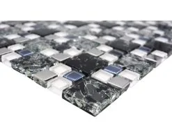 Glasmozaïek Chrystal XICK 1499 Zwart/wit/zilver Craquelé/gebroken Glas 33,8x33,8 Cm -Vloertegels Winkel DV 8 5836639 02 4c DE 20210331100007