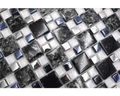 Glasmozaïek Chrystal XICK 1499 Zwart/wit/zilver Craquelé/gebroken Glas 33,8x33,8 Cm -Vloertegels Winkel DV 8 5836639 03 4c DE 20210330104216