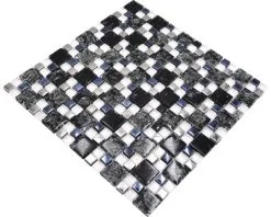 Glasmozaïek Chrystal XICK 1499 Zwart/wit/zilver Craquelé/gebroken Glas 33,8x33,8 Cm -Vloertegels Winkel DV 8 5836639 09 4c DE 20210330194650