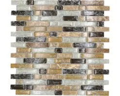 Vloertegels Winkel 26 Glasmozaïek Chrystal XIC V1353 Bruin Craquelé/gebroken Glas 29,8x30,5 Cm