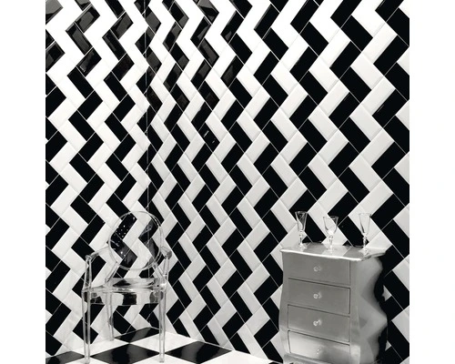 Wandtegel Metro Biselado Negro Glans 10x20 Cm 4 Wandtegel Metro Biselado Negro Glans 10x20 Cm - Afbeelding 2