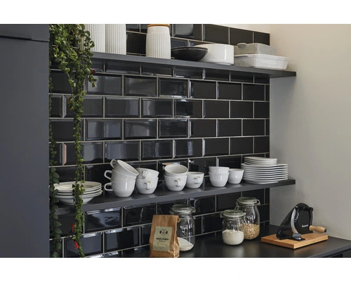 Wandtegel Metro Biselado Negro Glans 10x20 Cm 7 Wandtegel Metro Biselado Negro Glans 10x20 Cm - Afbeelding 5