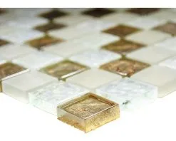 Glasmozaïek XCM 8LU80 Wit/goud/beige 29,8x29,8 Cm -Vloertegels Winkel DV 8 6236890 02 4c NL 20170121163830