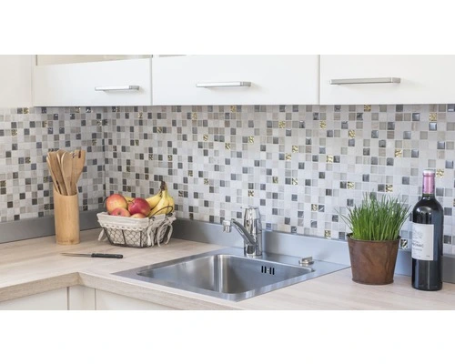 Glasmix Mozaïek XCM HQ22 Grijs/beige/goud 30x30 Cm 5 Glasmix Mozaïek XCM HQ22 Grijs/beige/goud 30x30 Cm - Afbeelding 3