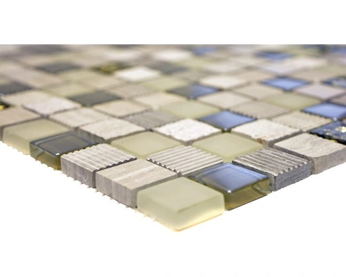 Glasmix Mozaïek XCM HQ22 Grijs/beige/goud 30x30 Cm 4 Glasmix Mozaïek XCM HQ22 Grijs/beige/goud 30x30 Cm - Afbeelding 2