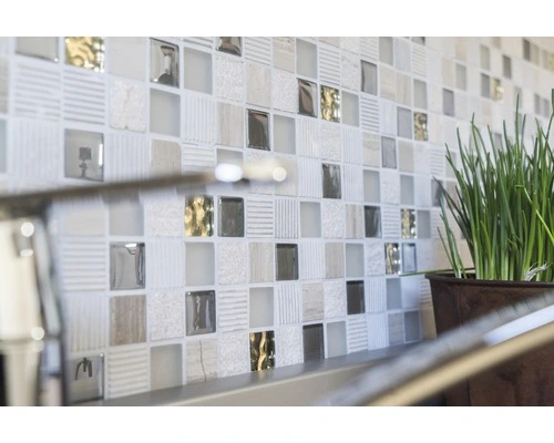 Glasmix Mozaïek XCM HQ22 Grijs/beige/goud 30x30 Cm 8 Glasmix Mozaïek XCM HQ22 Grijs/beige/goud 30x30 Cm - Afbeelding 6