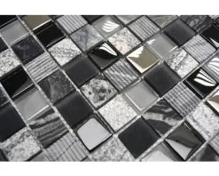 Glasmozaïek XCM HQ24 Zwart/zilver/wit 30x30 Cm -Vloertegels Winkel DV 8 6236908 08 4c DE 20190103131656