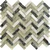 Glasmozaïek XIC HB1552 Visgraat Grijs/groen Craquelé/gebroken Glas 26,3x29,3 Cm -Vloertegels Winkel DV 8 6509807 03 4c DE 20171207145824