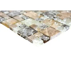 Glasmozaïek XIC K1453 Emperador Beige/bruin Craquelé/gebroken Glas 30,5x30,5 Cm -Vloertegels Winkel DV 8 6509813 01 4c DE 20171208000858
