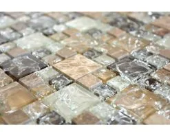 Glasmozaïek XIC K1453 Emperador Beige/bruin Craquelé/gebroken Glas 30,5x30,5 Cm -Vloertegels Winkel DV 8 6509813 02 4c DE 20171206035058