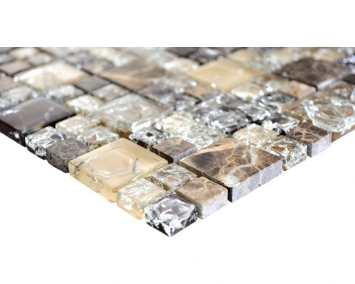Glasmozaïek XIC K1455 Emperador Beige/bruin Craquelé/gebroken Glas 30,5x30,5 Cm 4 Glasmozaïek XIC K1455 Emperador Beige/bruin Craquelé/gebroken Glas 30,5x30,5 Cm - Afbeelding 2