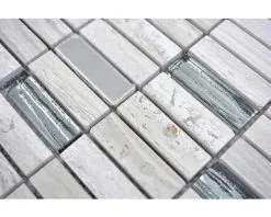 Natuursteen Mozaïek XNM SM67 Grijs/wit 29,8x30,4 Cm -Vloertegels Winkel DV 8 6509816 03 4c DE 20171206033231