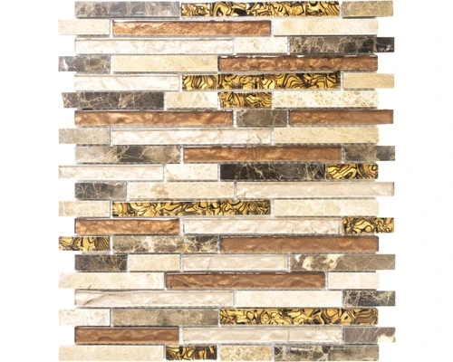 Glasmozaïek Crystal Bruin/goud 30x34 Cm 3 Glasmozaïek Crystal Bruin/goud 30x34 Cm