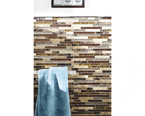 Glasmozaïek Crystal Bruin/goud 30x34 Cm 7 Glasmozaïek Crystal Bruin/goud 30x34 Cm - Afbeelding 5