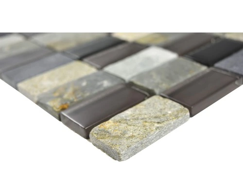 Glasmozaïek Crystal Grijs/zwart/beige 31x32,5 Cm 4 Glasmozaïek Crystal Grijs/zwart/beige 31x32,5 Cm - Afbeelding 2